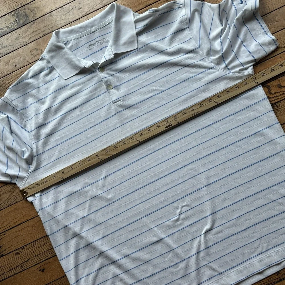 Nike Golf Polo Shirt Mens Size XXL Dri-Fit Performance Tour Polyester White‎